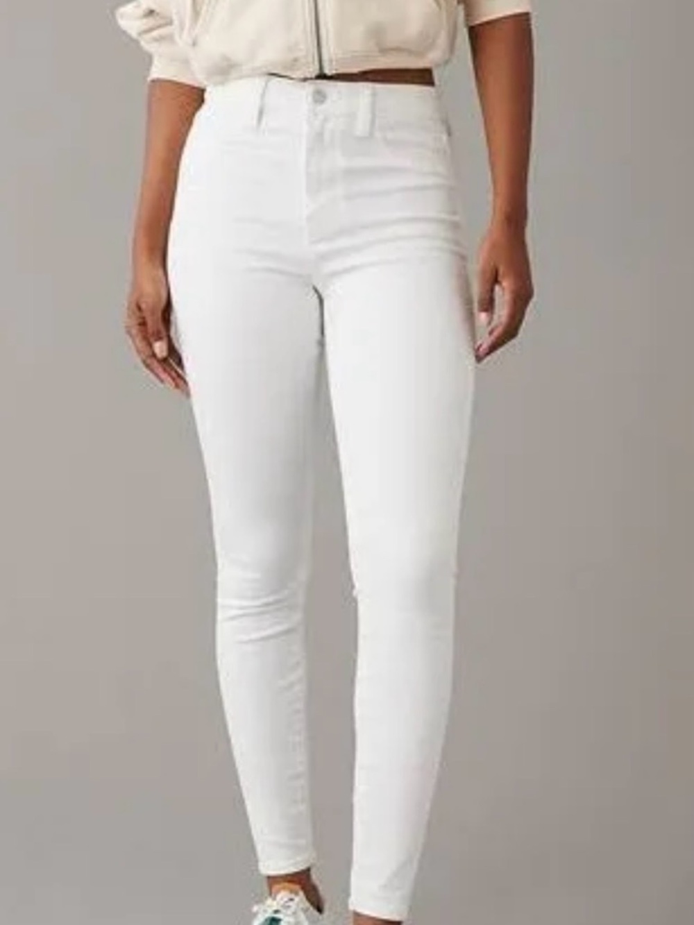 American Eagle Outfitters White High-Rise Skinny Jeans